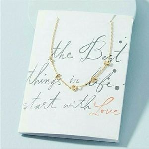 NWT Anthropologie LOVE Crystal Accent Necklace